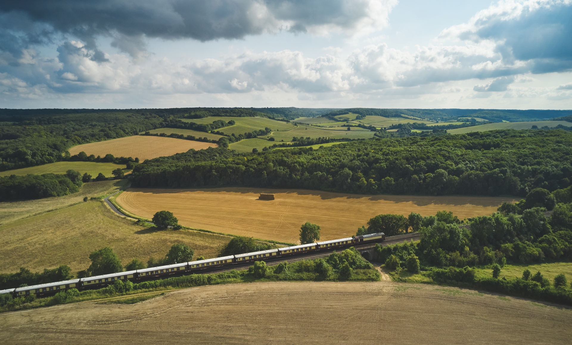 Culture and travel writer Anji Connell experiencing the luxury Belmond British Pullman train journey