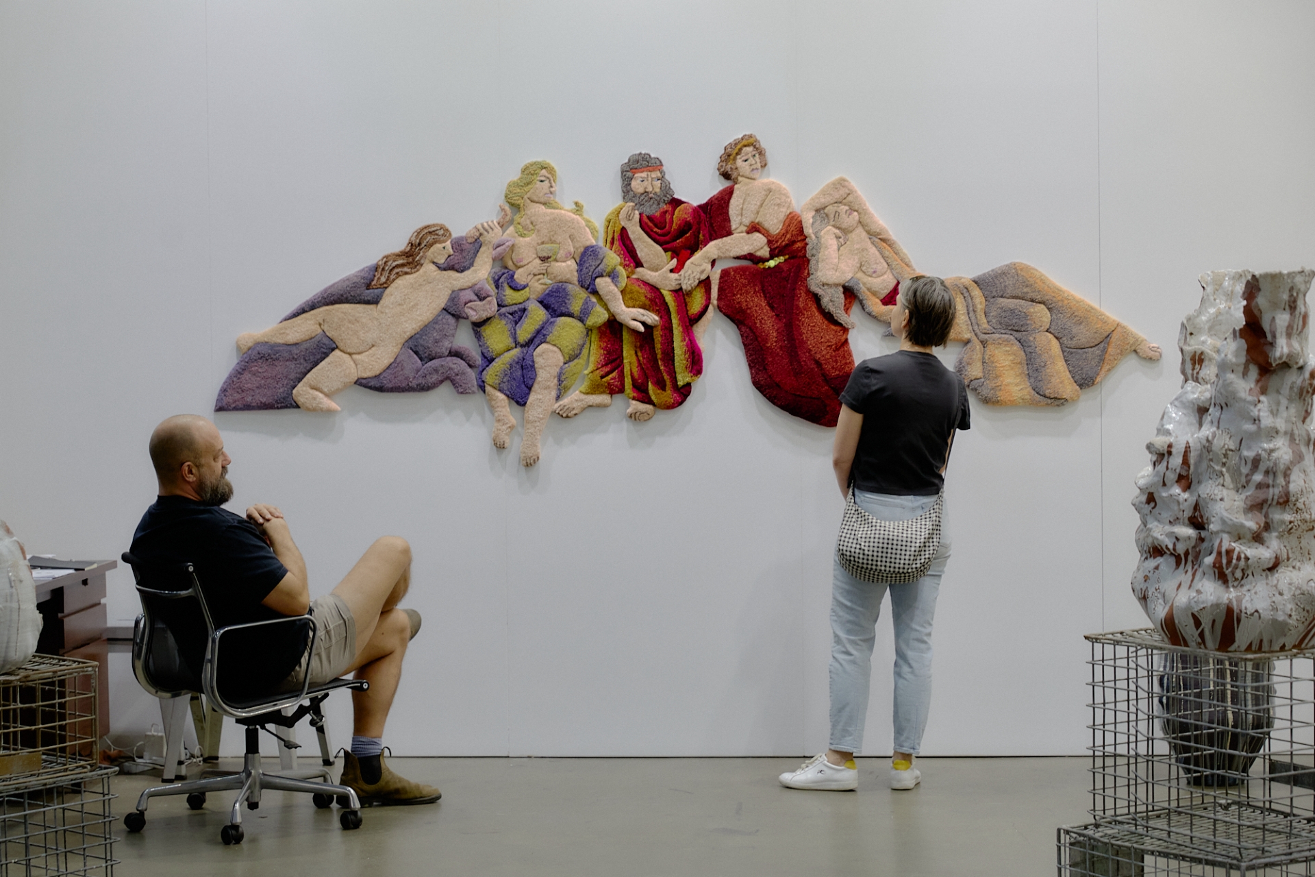 A striking large-scale contemporary art installation drawing curious gazes at the exhibition