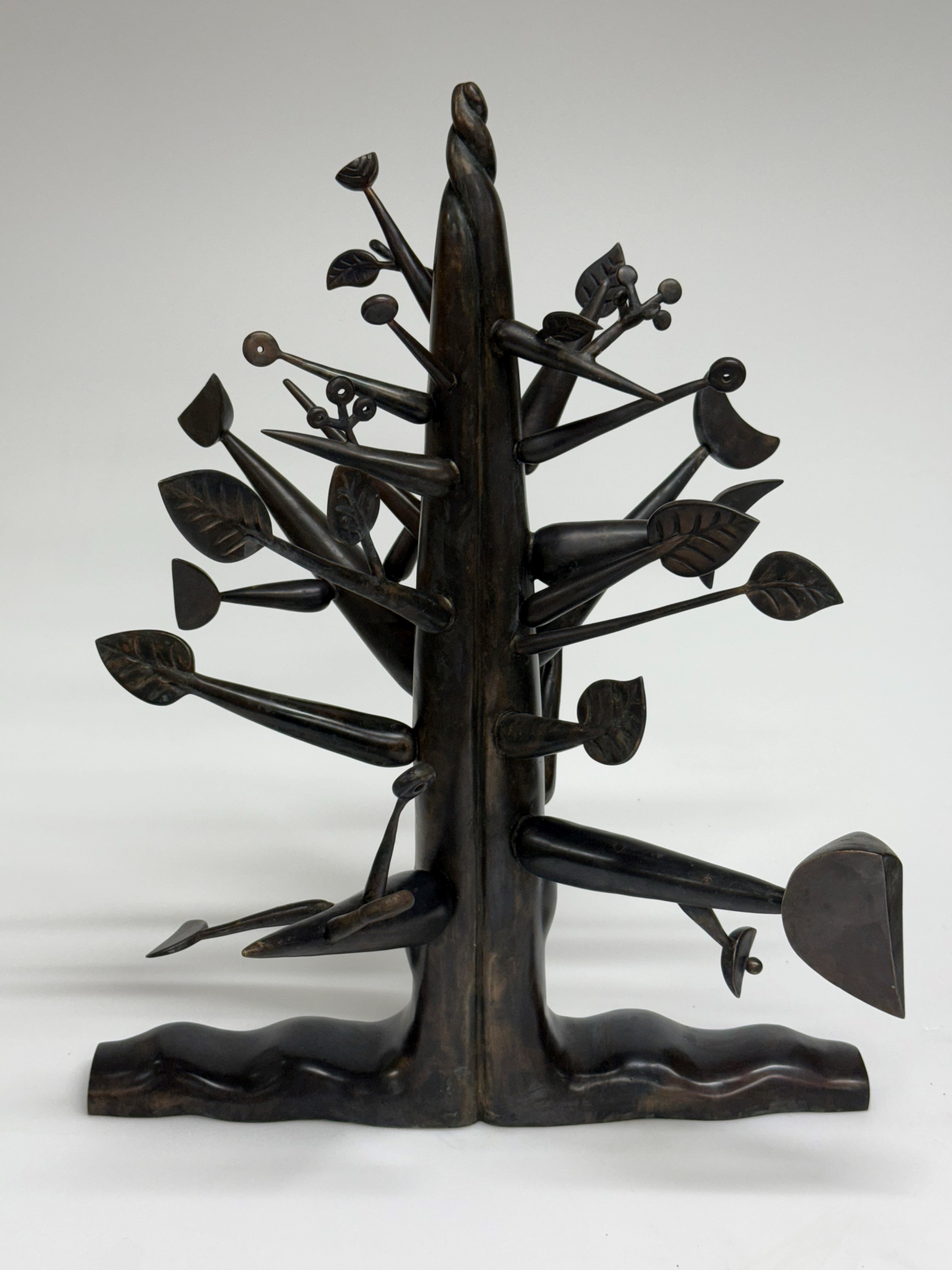 Patinated bronze sculpture titled Meditation Tree by Sudanese master Ibrahim El-Salahi